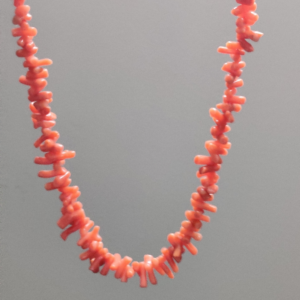 Genuine Undyed Coral Branch Necklace - Picture 3 of 16